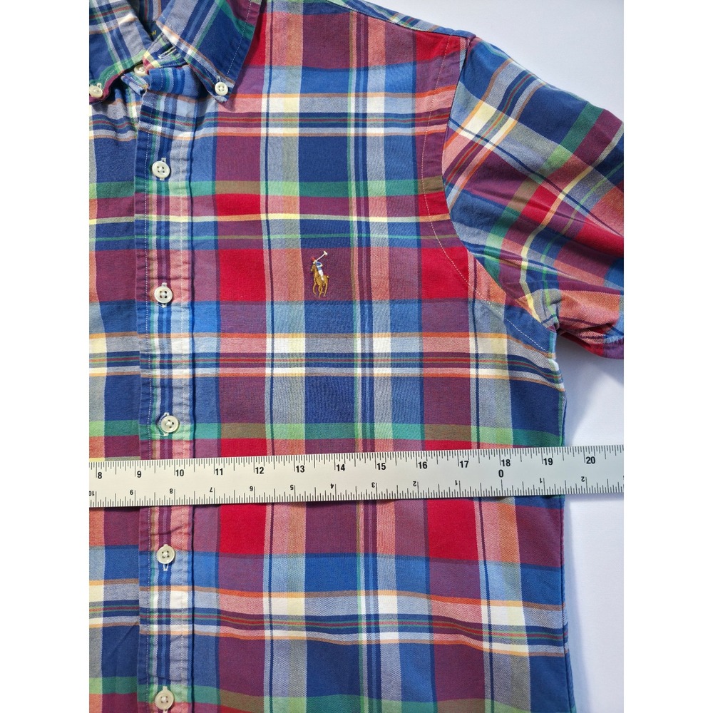 Ralph Lauren Plaid Button Down Shirt Mens Size S Multicolor Pony Logo Cotton - Picture 9 of 12